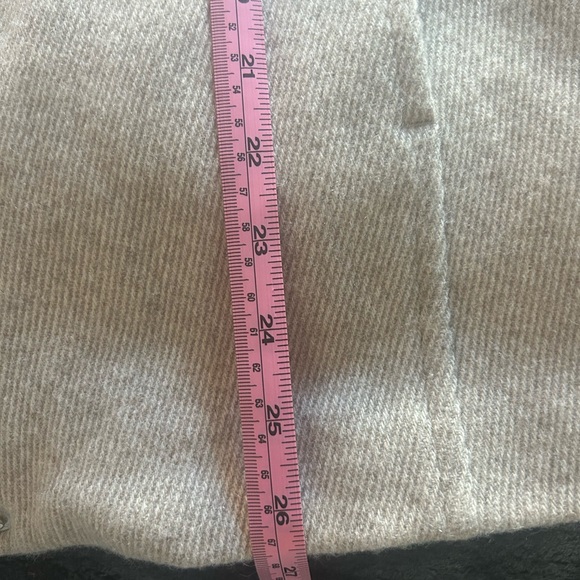 GAP Jacket/Pea Coat With Hood Wool Blend Light Beige Size Large - Picture 5 of 9